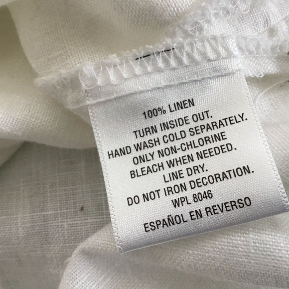 JM Collection White Linen V-Neck 3/4 sleeve Mirror & Sequins Neck Boho Tunic XL - Picture 7 of 7